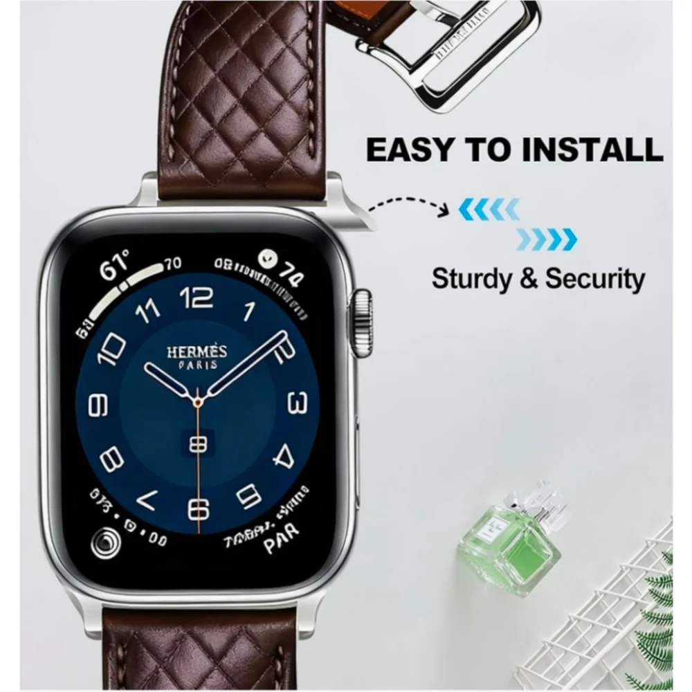 Leather Band for Apple Watch Series 44/45/46/49mm/42(Series 3 2 1 )
